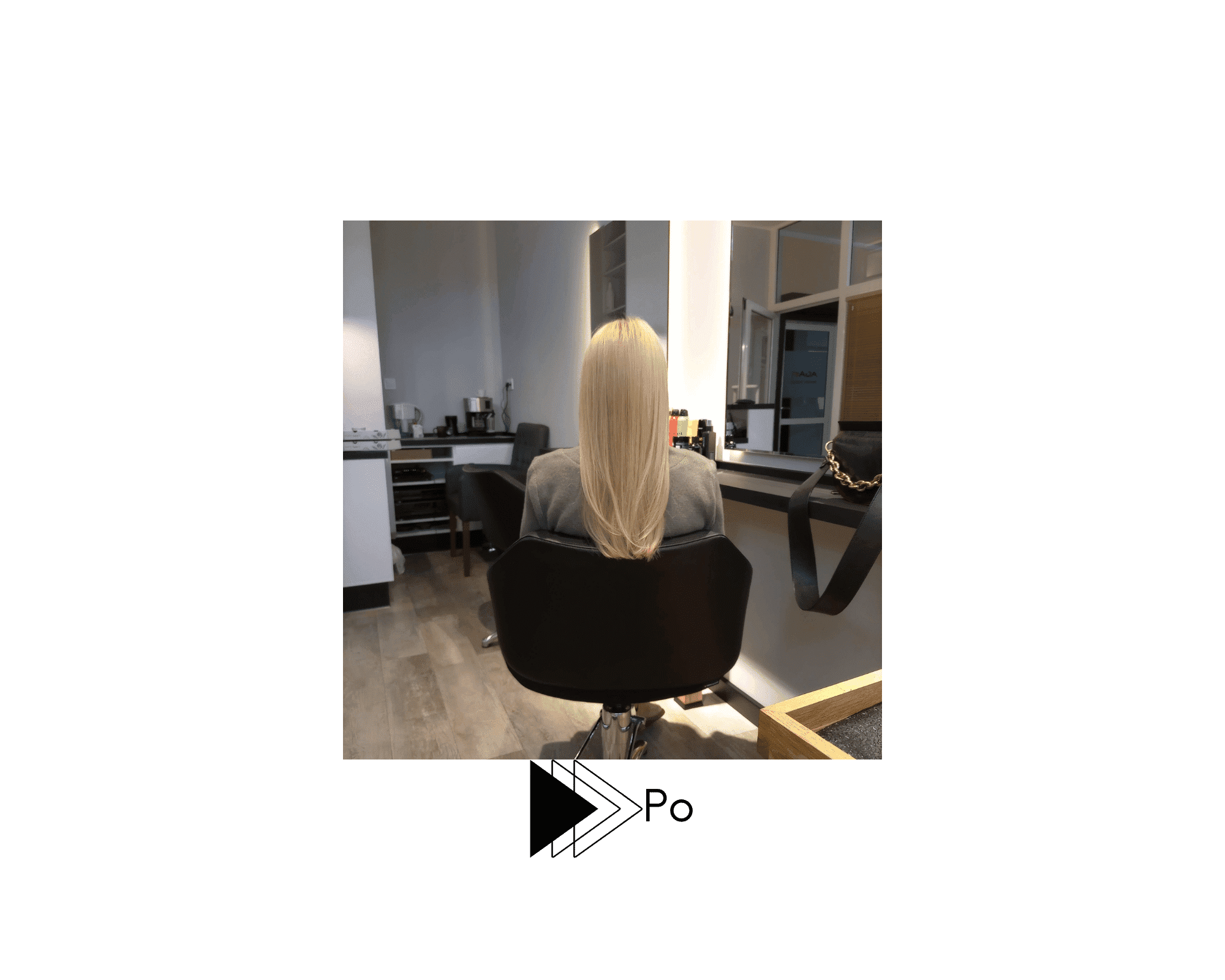 Dekoloryzacja całych włosów z kolorem jednolitym.