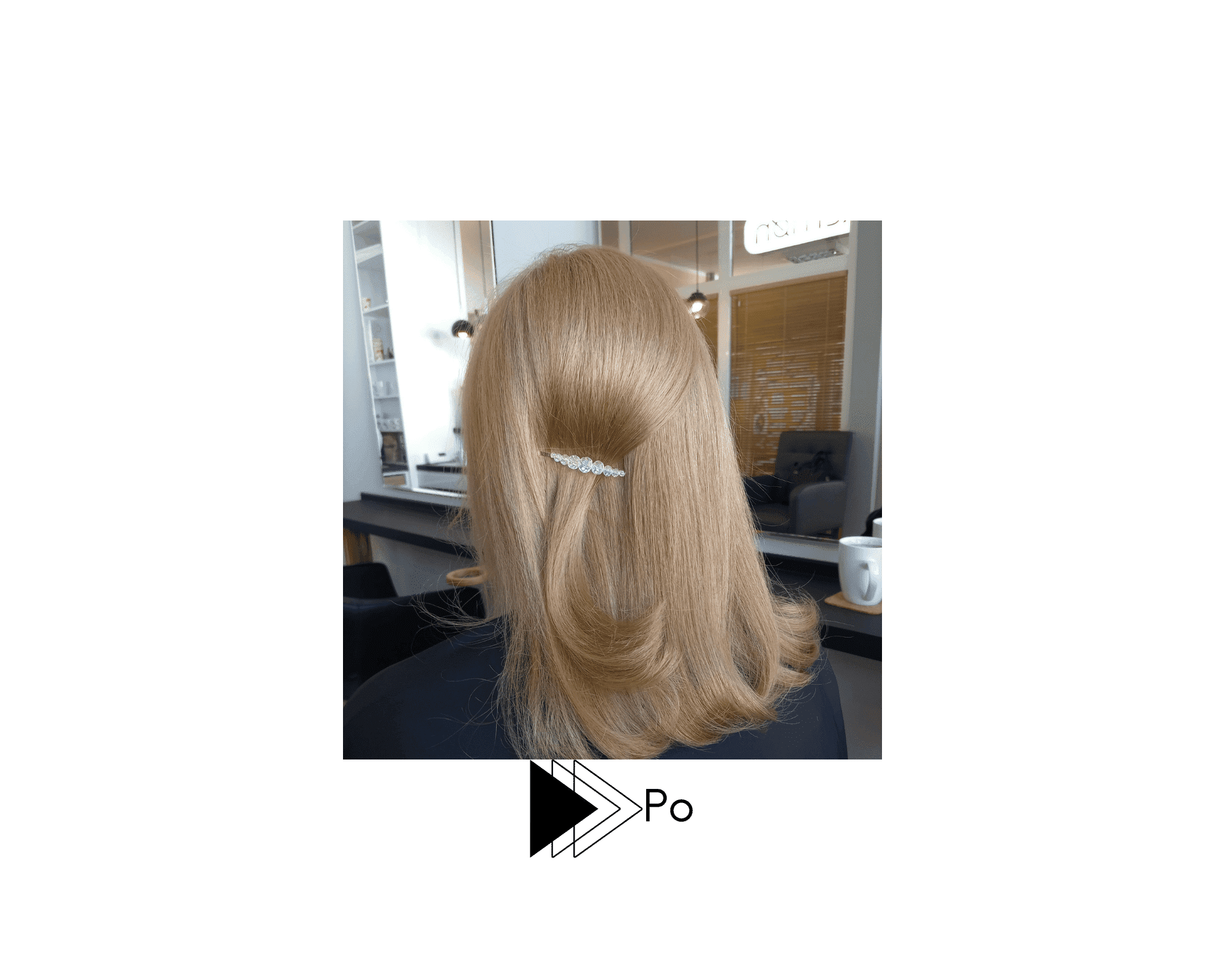 Dekoloryzacja z kolorem jednolitym i strzyżeniem do linii prostej oraz sauną regenerującą.