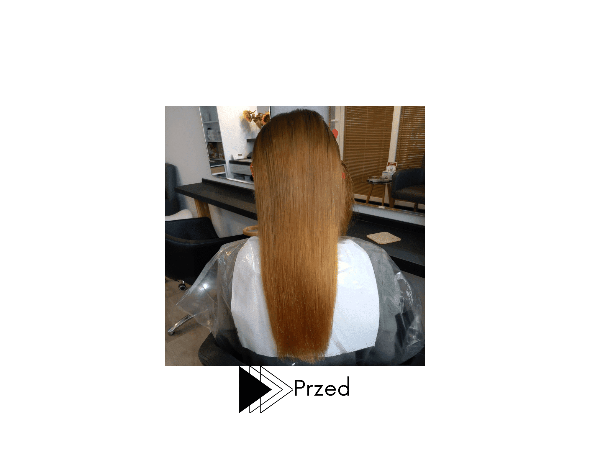 Stan włosów przed usługą fryzjerską.